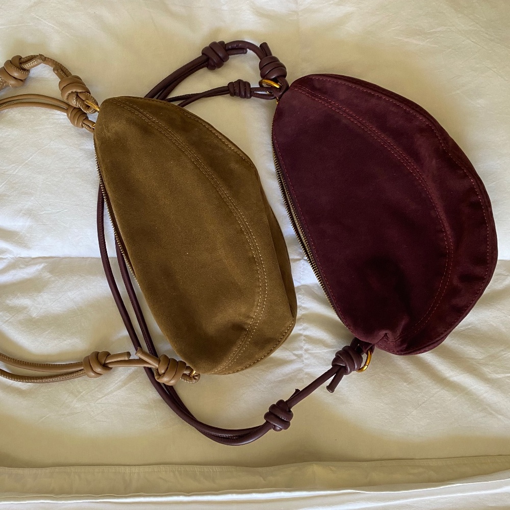 Set of 2 Faux Suede Sling Bags